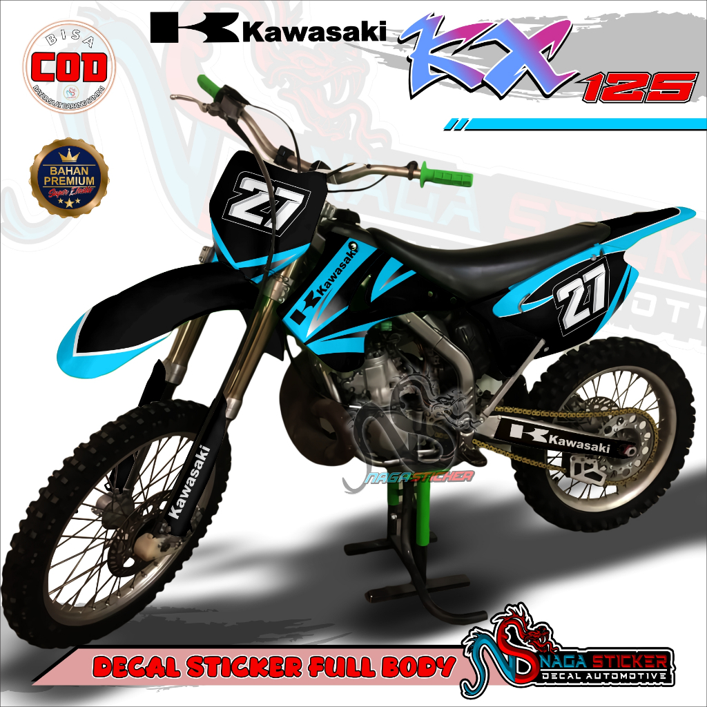 Bisa COD Decal Sticker Full Body KAWASAKI KX 125  Motif SIMPEL KX125-1 STICKER Custom Dekal