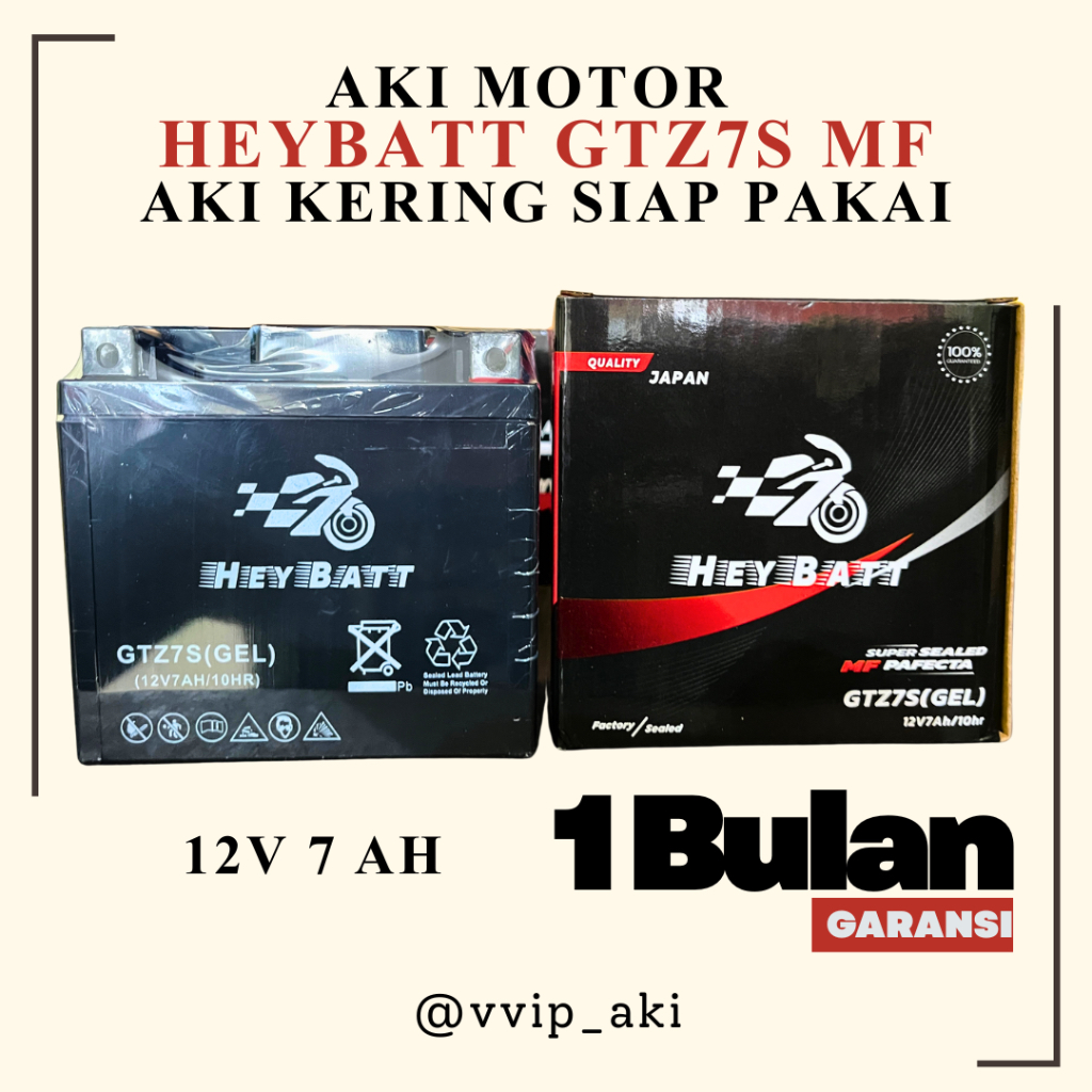 Aki Motor Vario 125 PCX Nmax New Aerox New Fazzio Stylo GTZ7S Heybatt 12V 7AH