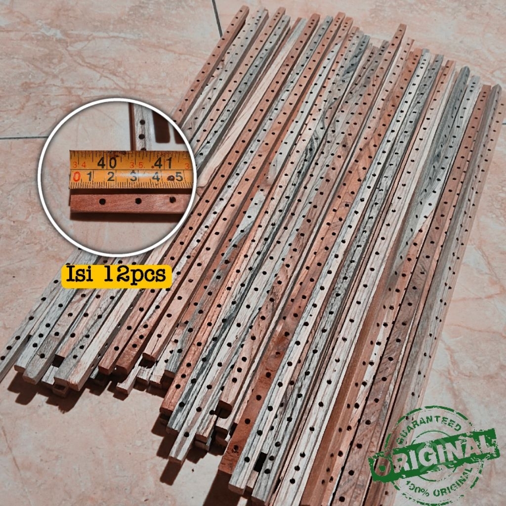 Sabuk sangkar kotak kayu jati rakitan sangkar burung halus isi 12pcs