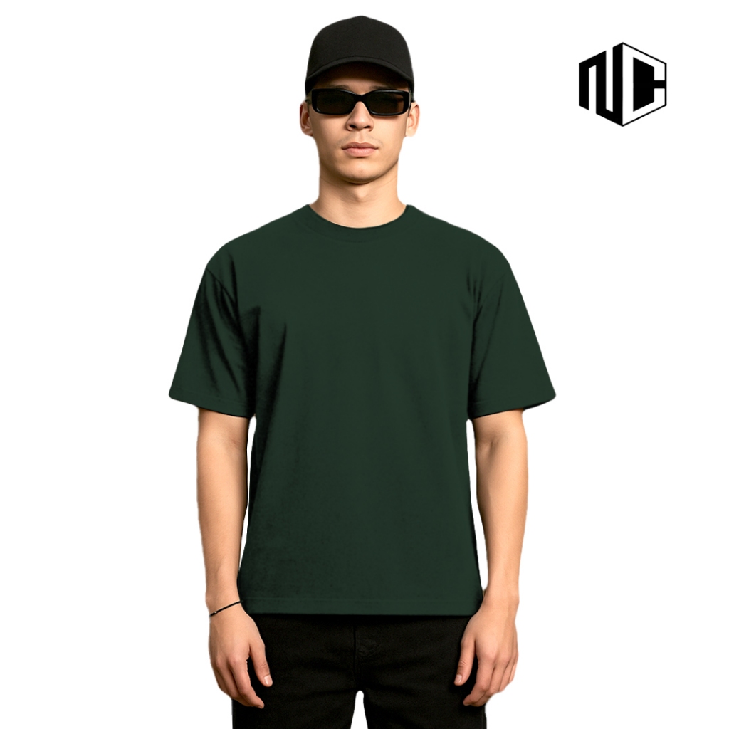 Niftycloth Kaos Polos Pria Wanita - Hijau Botol