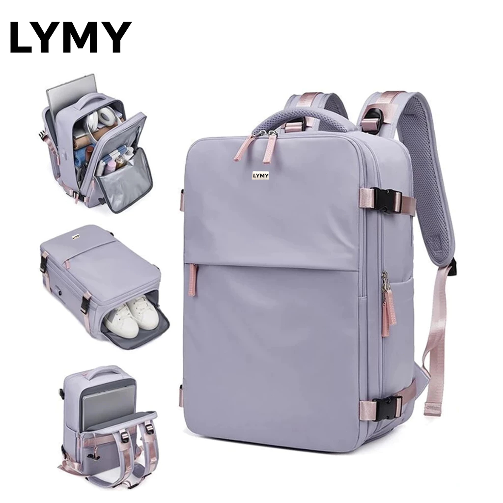 LYMY Tas Ransel Wanita Kapasitas Besar Waterproof Tas Outdoor Traveling & Tas Sekolah