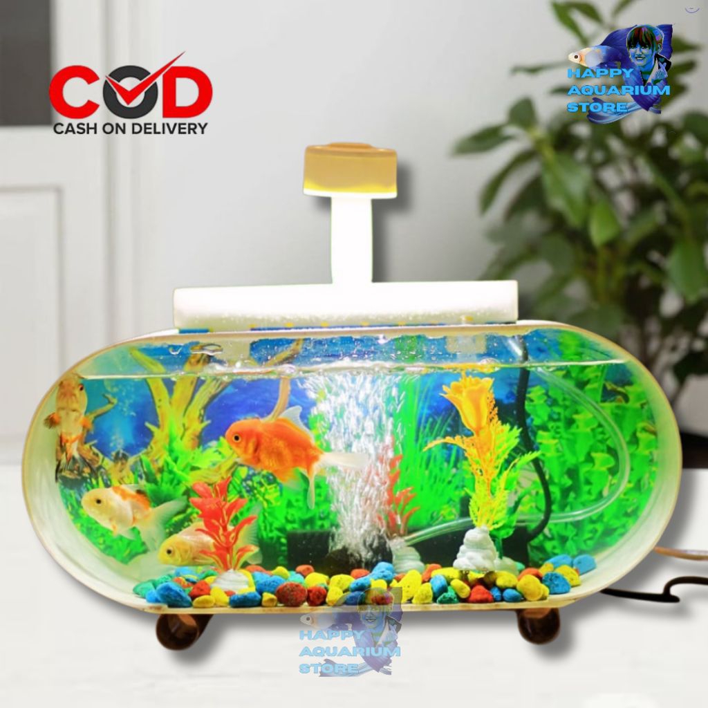 [Termurah] 1 SET LENGKAP AQUARIUM MINI PVC PLUS AIR MANCUR DAN MESIN FILTER LENGKAP LAMPU LED AKUARI