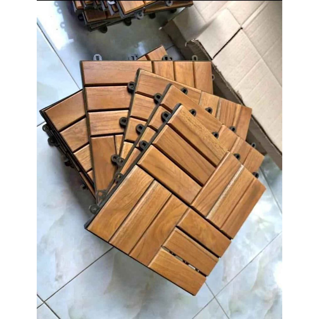 floring lantai kayu jati (ukuran 30x30) floring lantai dari kayu lantai kayu jati estetik