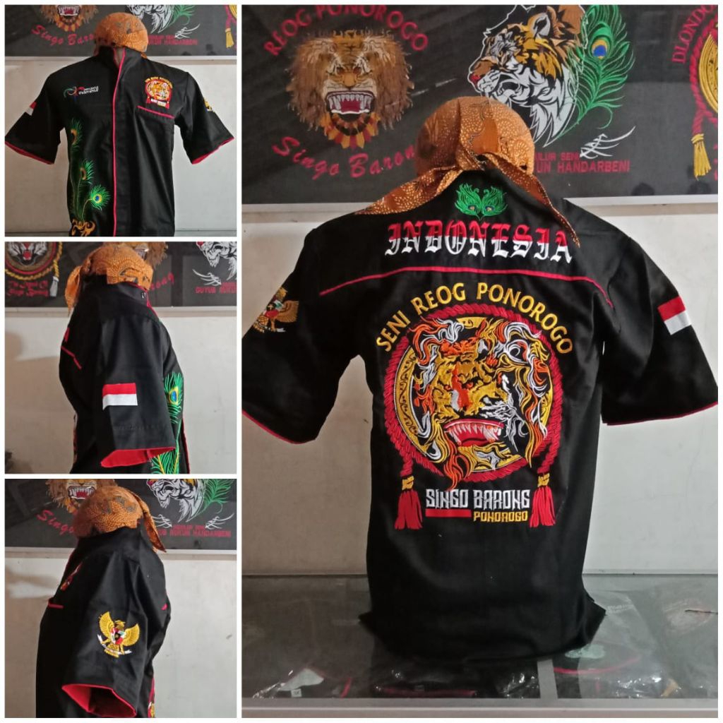 baju singo barong / baju ponorogo / baju reog / kemeja bordir / baju ponorogo
