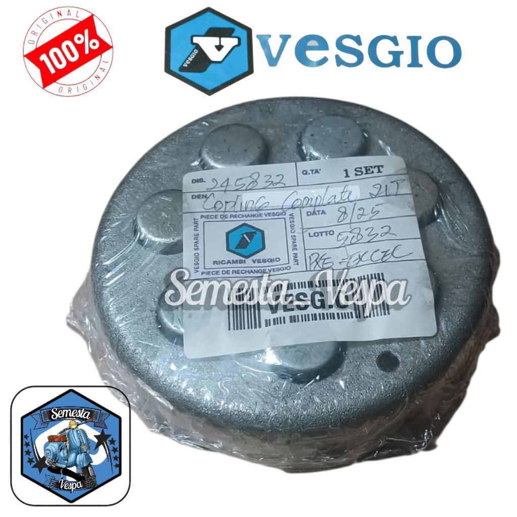 Kopling komplit lubang 7 gigi 21 T Kopling set vespa excel exclusive pxe gigi 21merk vesgio
