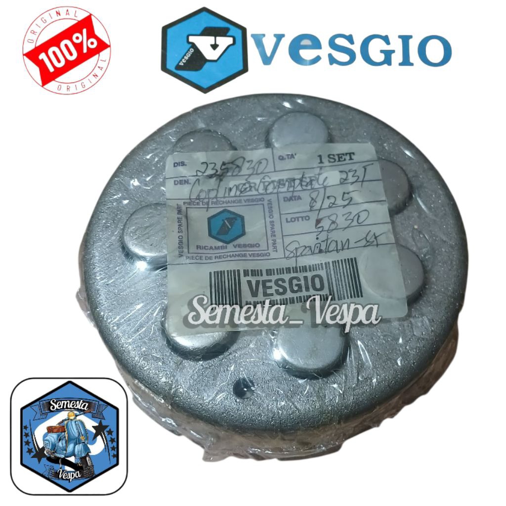 Kopling komplit per 7 gigi 23 T Kopling set vespa strada spartan merk vesgio