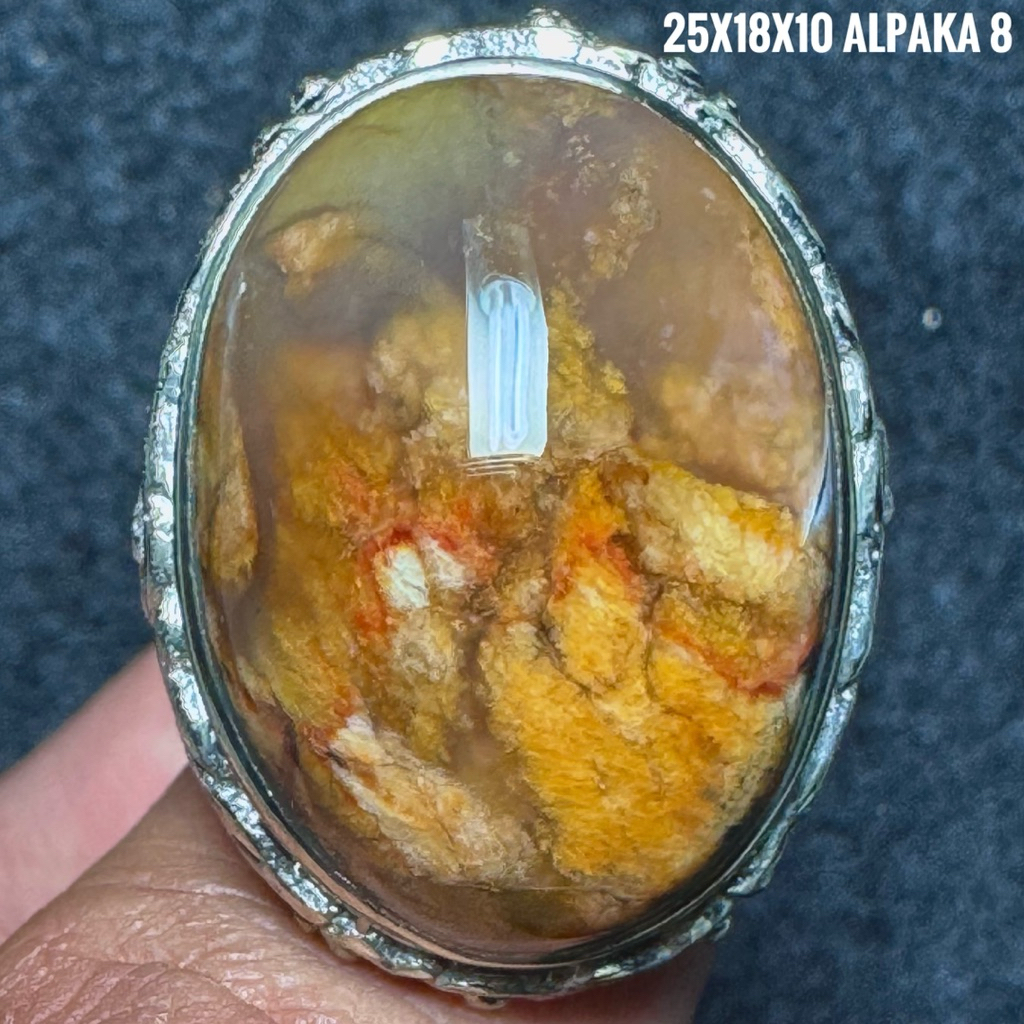 Cincin Batu Akik Natural Lumut Es (Asli Alam)