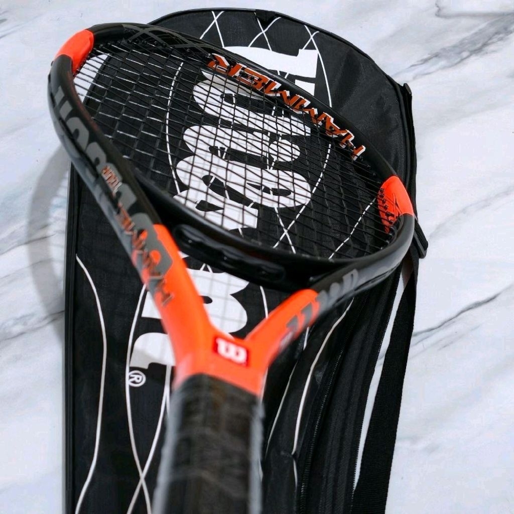 Raket Tenis Wilson Hyper Hammer Metrix Tour Carbon Siap Pakai Oren Free Tas Dan Grip