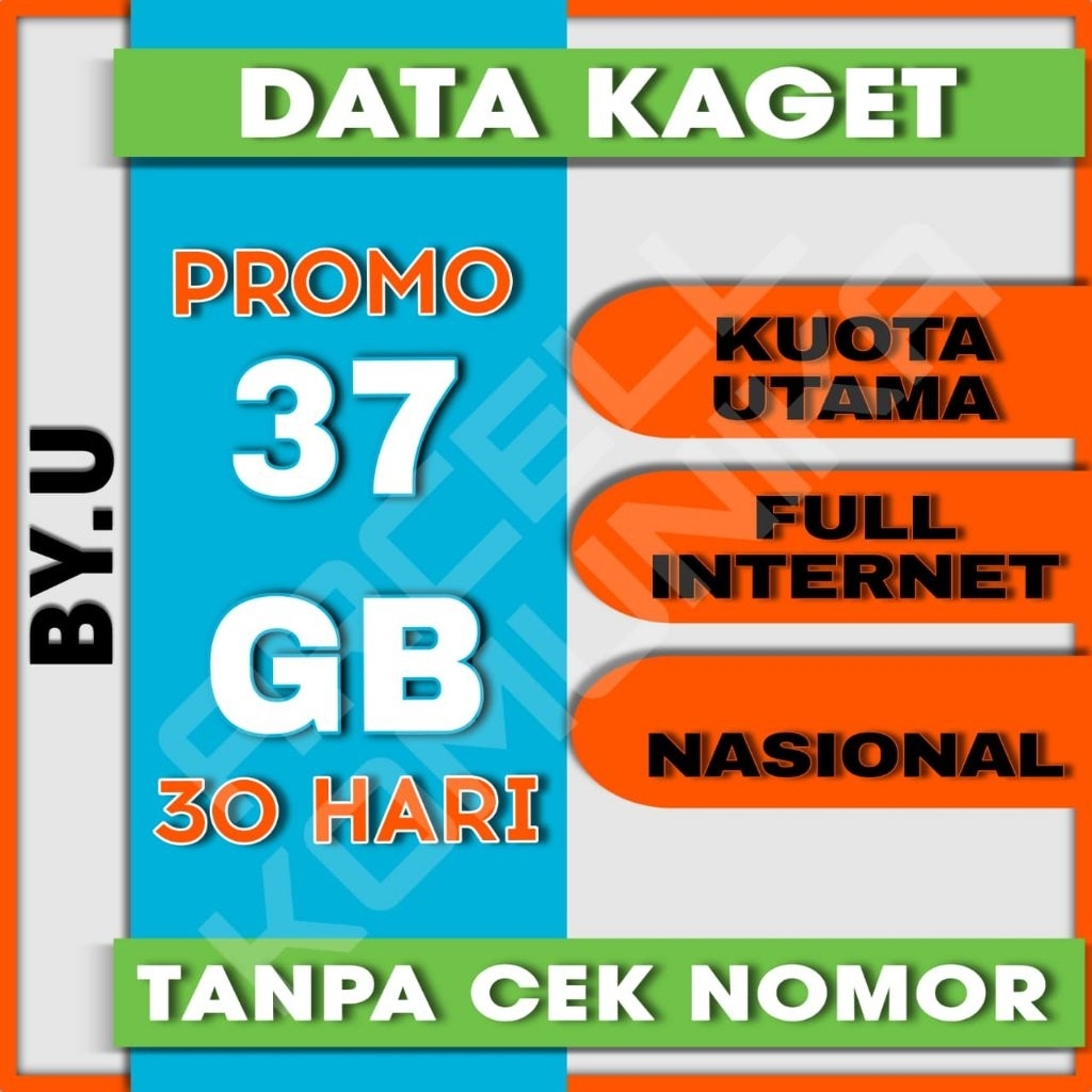 PALING MURAH KUOTA BYU 7 GB 11 GB 18 GB 30 HARI PROMO