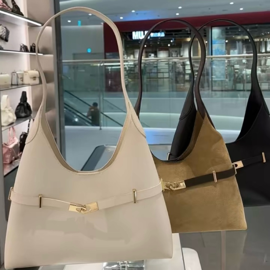 CK Arlet Recycled Suede Metallic-Accent Belted Hobo Bag