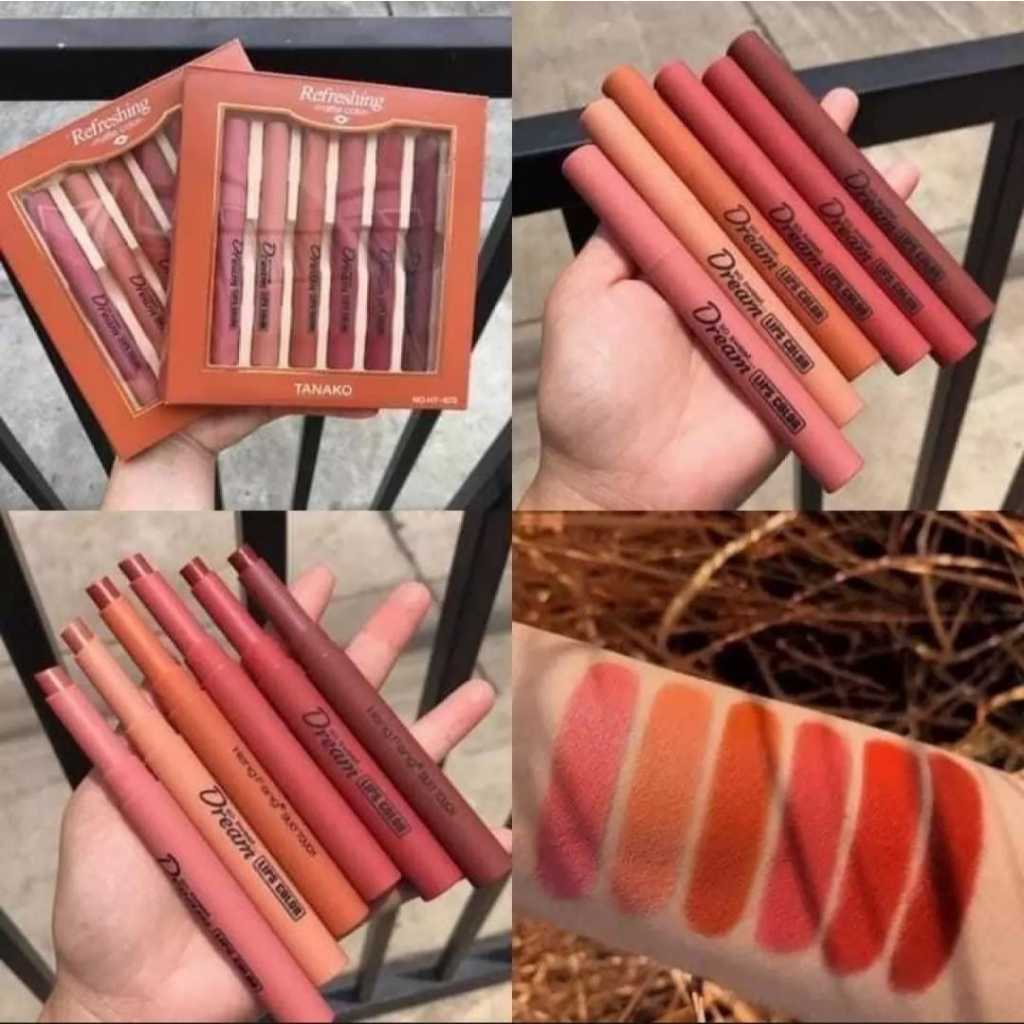 Hasaya Girl Lipstik Nude Series Lip Matte Pumpkin Color Set 6 Pcs