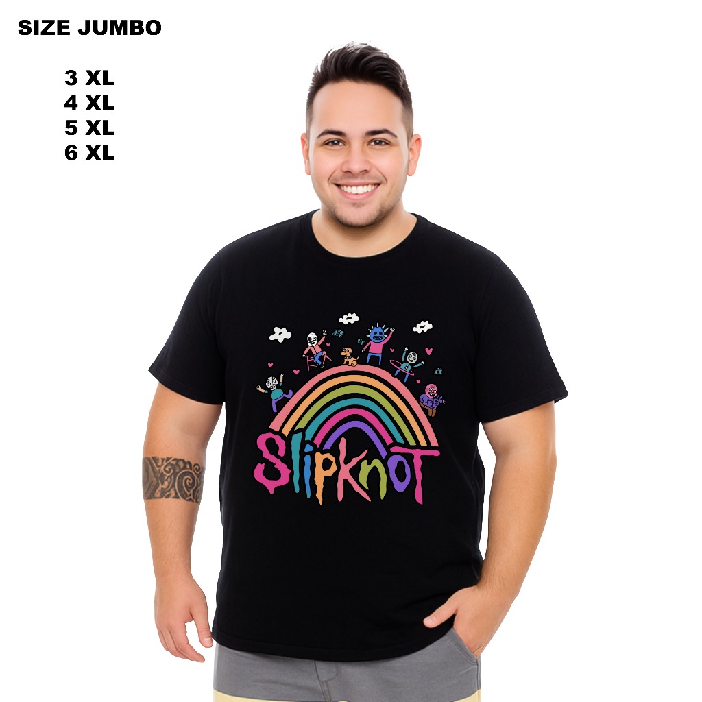 Zuro - Kaos Band Jumbo Slipknot Pelangi T-shirt big size big catton combed 24s