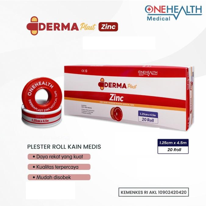 Onehealth Dermaplast Medical Zinc Oxide Alat Plester Perekat Perban Luka