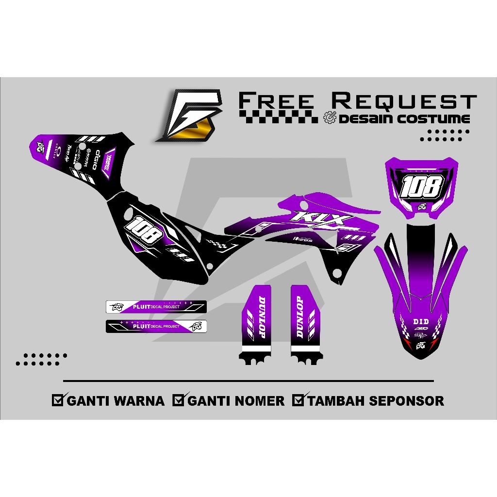 DECAL KLX GORDON FULL BODY / STIKER KLX GORDON / STIKER GORDON / DECAL GORDON