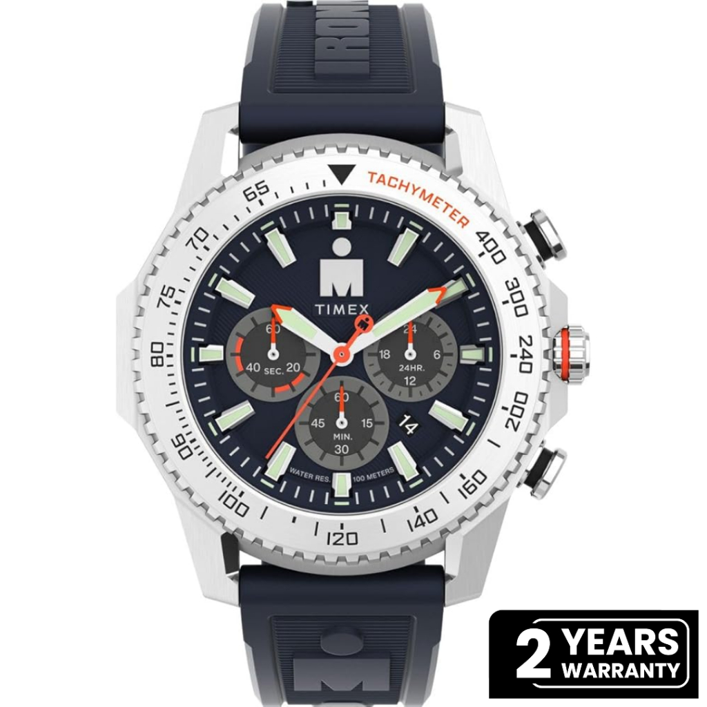 Jam Tangan Pria Timex Ironman Adrenaline Chronograph Blue Navy Dial Blue Navy Resin Strap TW2W55500V
