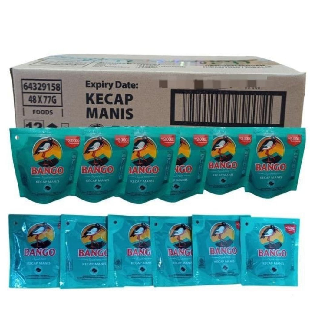 Kecap Bango 77g Dus / Kecap Manis Bango 48 x 77 g / Kecap Bango 2500 / Bango 77 g dus / Kecap Karton