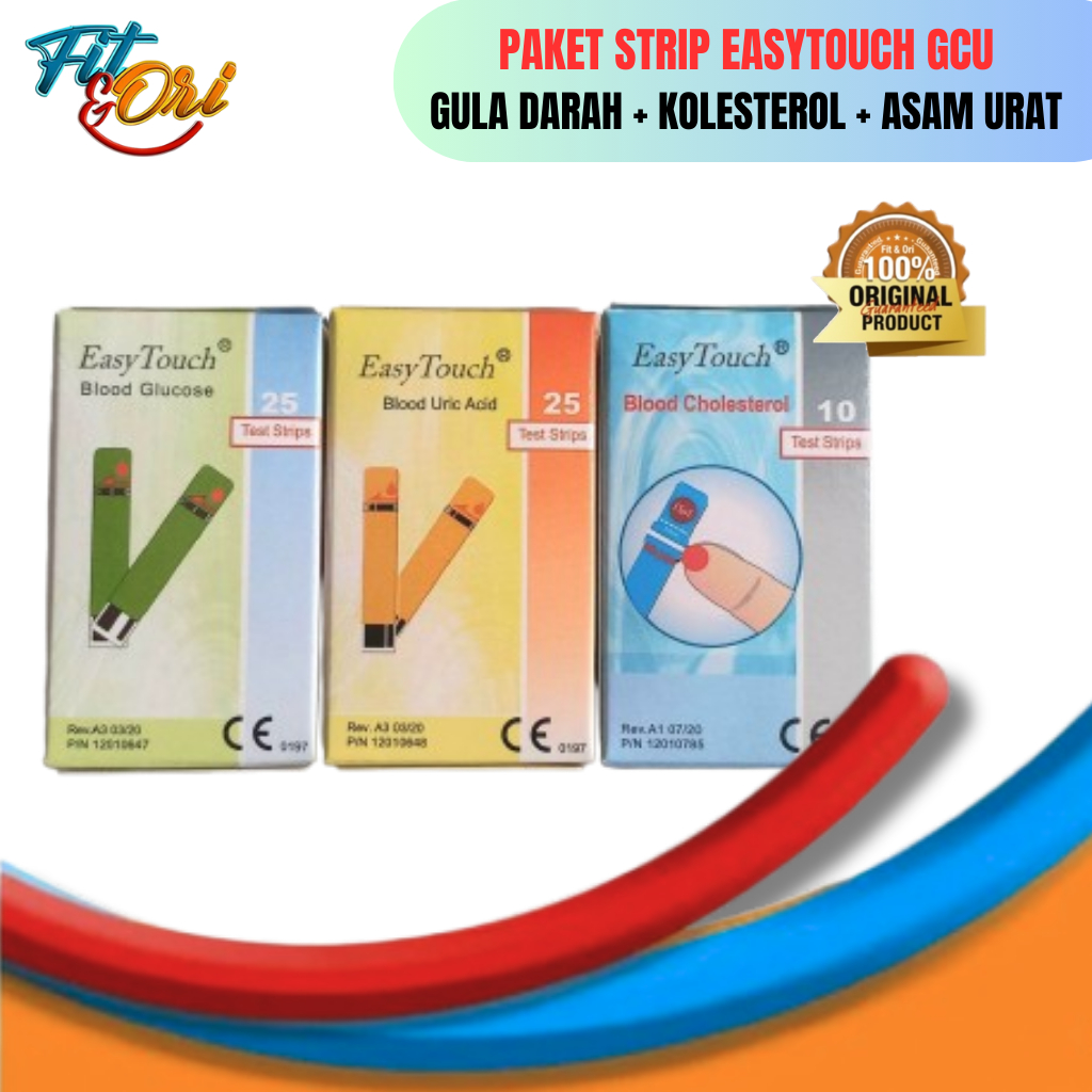 Paket Strip Easytouch / Refill Strip Easy Touch (Gula,Kolesterol,Asam urat) / Hemoglobin / Unit GCHB