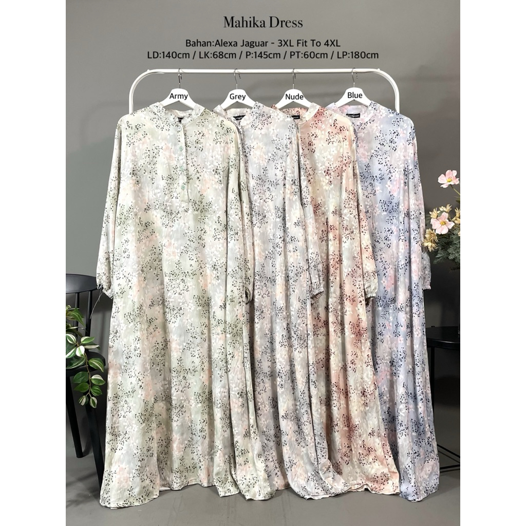 dress muslim wanita big size - dress muslim wanita plus size - Mahika Dress (LD:140cm )