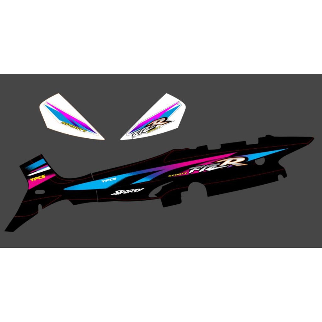 STRIPING MOTOR FIZ R LE custom hitam pink biru