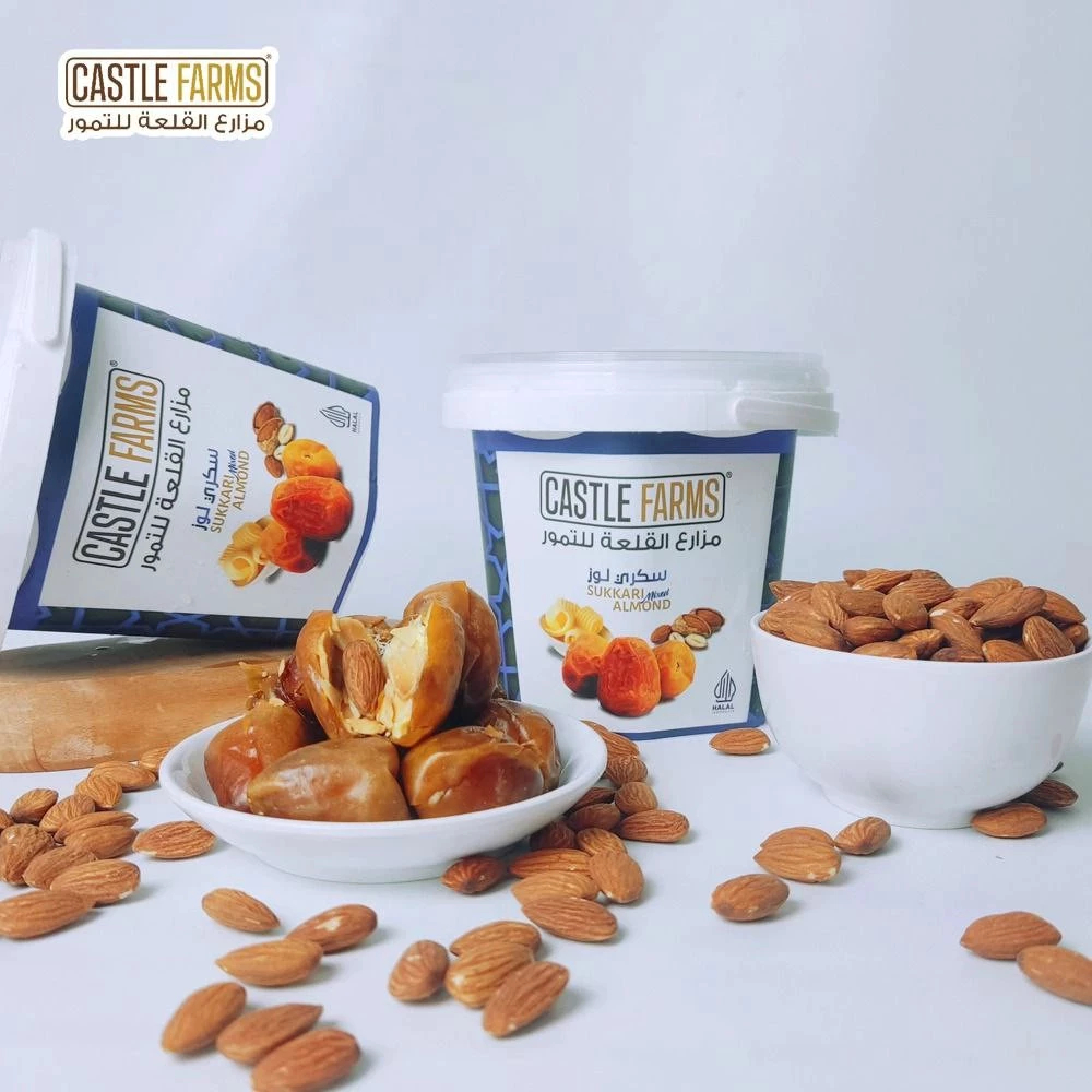 Kurma Sukari Almond Castle Farms - Kurma Sukari Mixed Almond Qurma Qorma Korma Isi Almond 850 Gram
