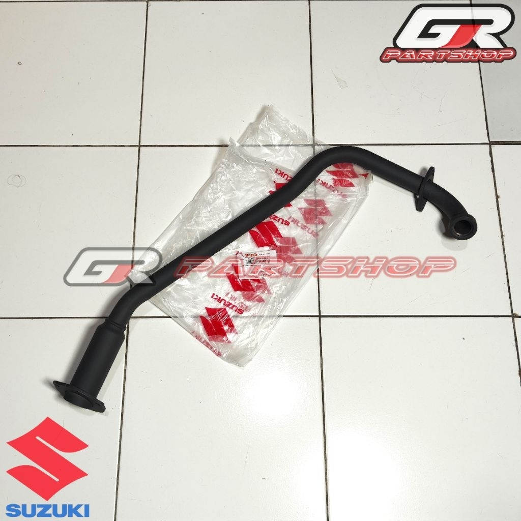 LEHER KNALPOT SATRIA FU KARBU 2005-2015 ORIGINAL ASLI SUZUKI ORI SGP LEHERAN PIPA SAMBUNGAN MUFFLER 