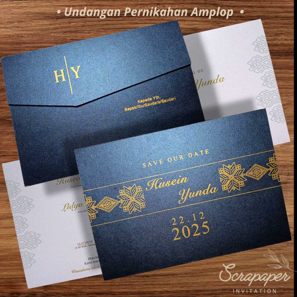 Undangan Pernikahan Hardcover Elegan Berglitter