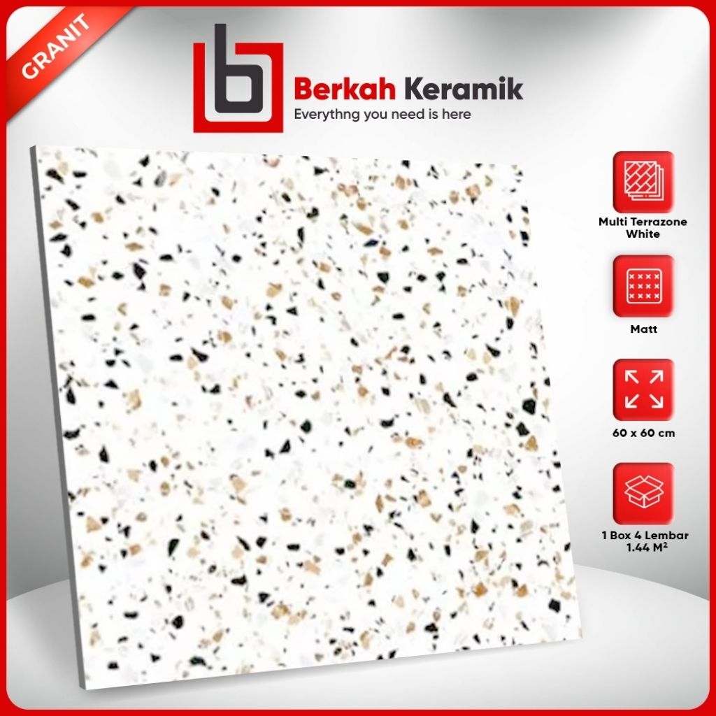 Granit Kasar Motif Terrazo 60x60 Multi Terazone white