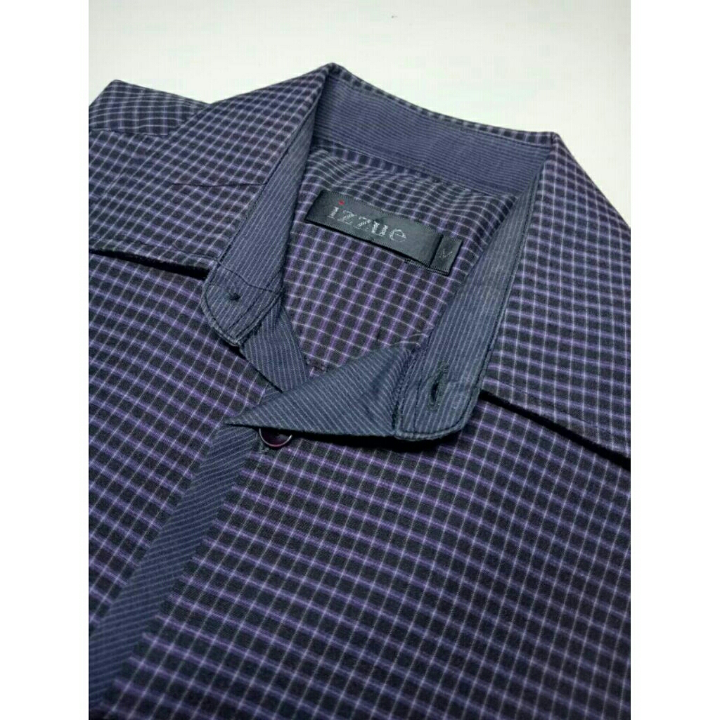 Kemeja Kotak Kotak Pria Slim Fit Korean Style