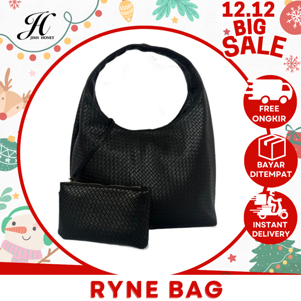 JIMS HONEY - Ryne Bag - Tas Bahu Besar Kuliah Kantor Free Pouch