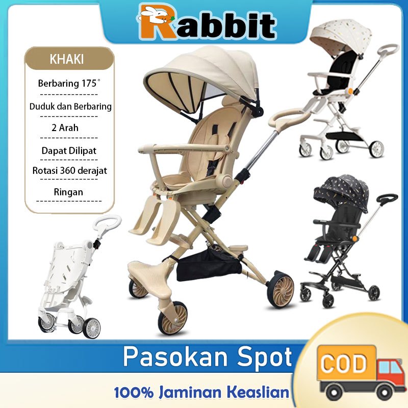 Rabbit Stroller Bayi Lipat Travelling Duduk Dan Berbaring Kereta Dorong Bayi kursi Dua Arah