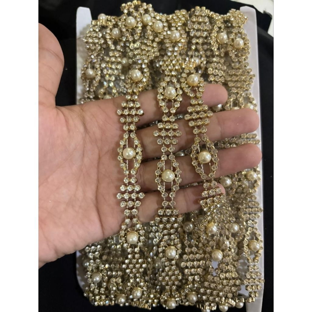 [ROLL] Aplikasi Payet Rangkai Jahit Model Mutiara Mata