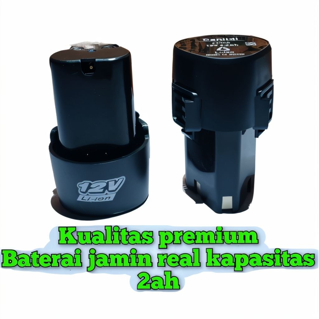 baterai bor 12 volt 2 ah baru gress baterai bor 12v portebel
