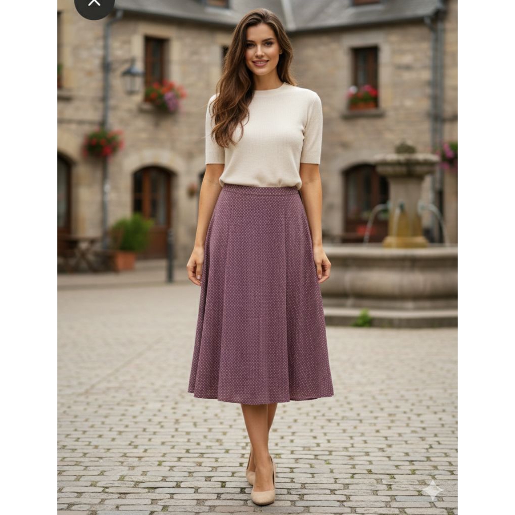 UNIQLO Polkadot Midi Skirt