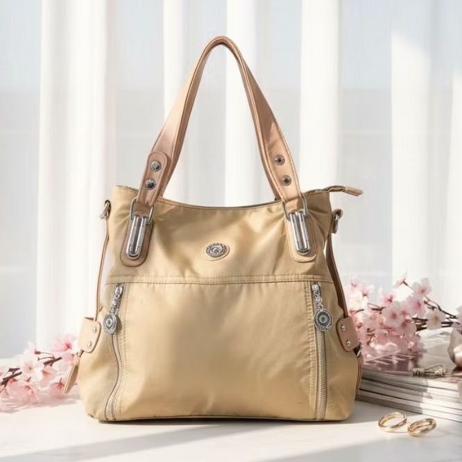 Tas Wanita JUNFA – Shoulder Bag Stylish | Material Kanvas | Warna Brown | Preloved