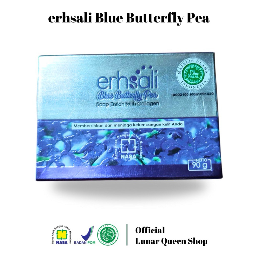 (TELANGFACE) Erhsali Blue Butterfly Pea Soap NASA Original - Sabun Wajah Cuci Muka Bunga Telang Orga