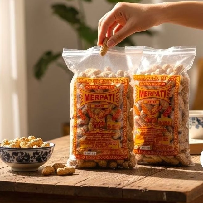 Kacang kulit sangrai cap Merpati kacang batik oleh-oleh Khas Manado