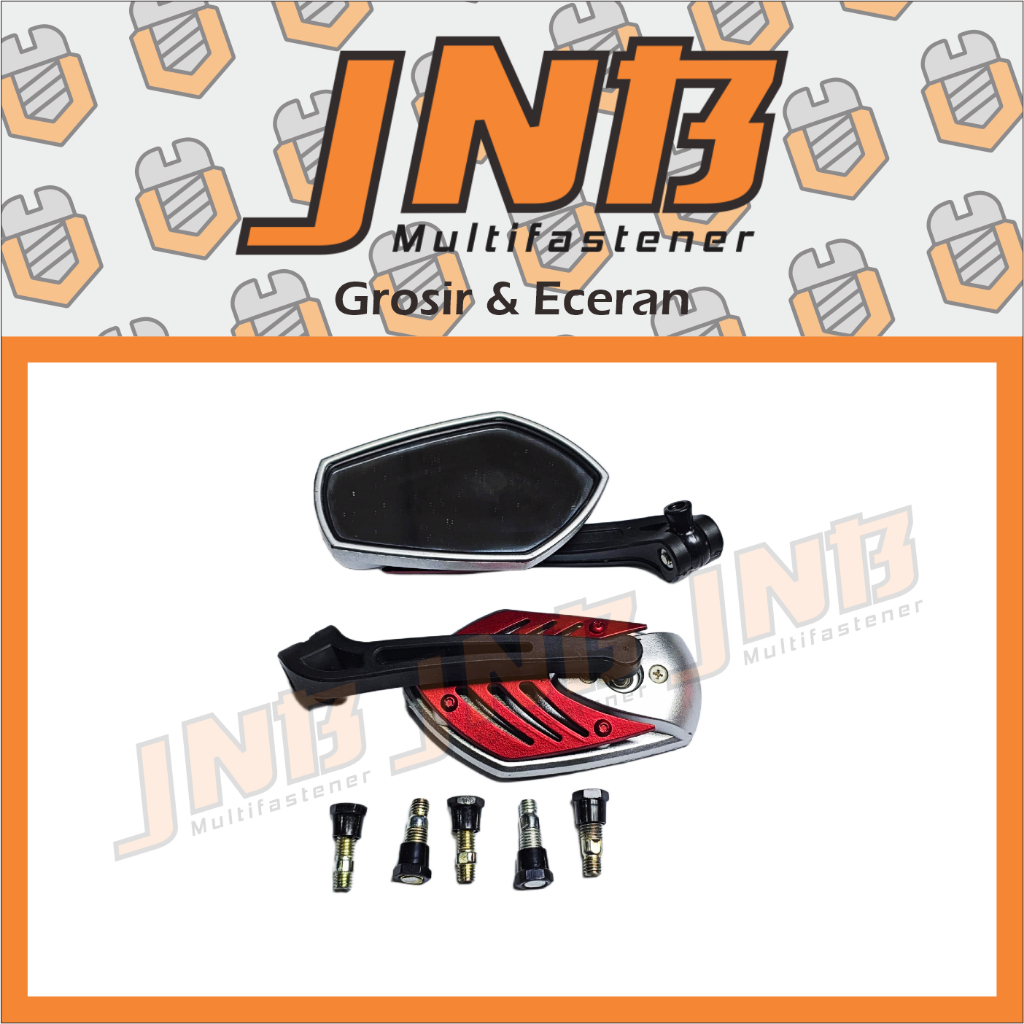 Spion Variasi Universal + Baut + Bosh ZX-2655 ( SILVAR RED ) Spion Variasi Universal 1 Set Kanan Kir
