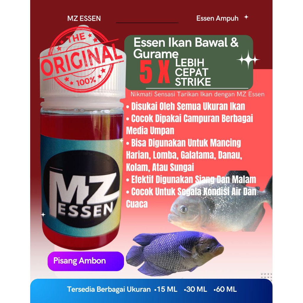 MZ ESSEN AROMA PISANG AMBON Essen ikan patin super Ikan Nila Liar mujaer ikan mas ikan lele ikan sup