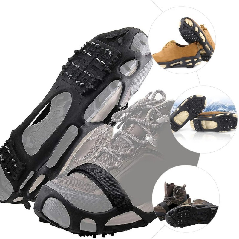 24 Gigi Alas Sepatu Salju Anti Slip Alas Sepatu Mendaki Alas Sepatu Anti Slip Salju Alas Sepatu Paku