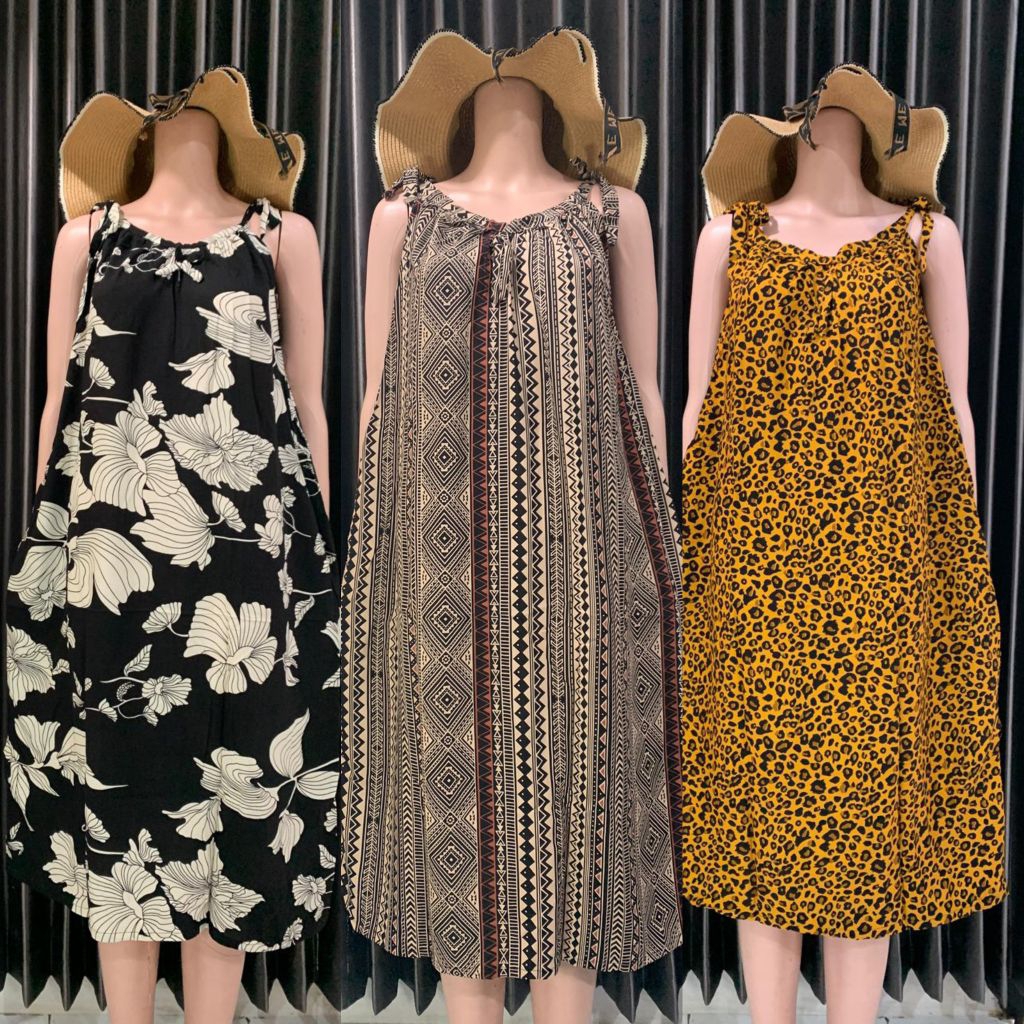 [YUKENSI TALI] Daster Yukensi Tali Pundak Bahu Rayon Selutut DASTERIZE