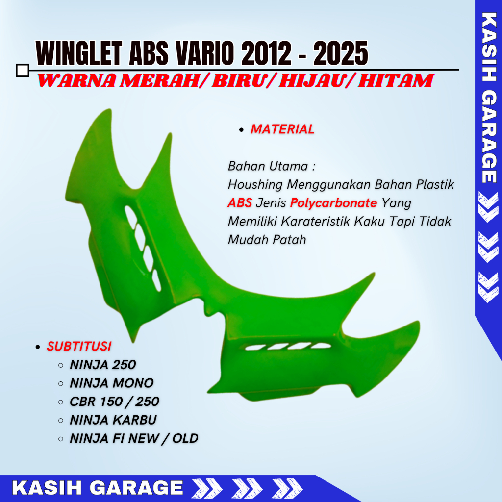 Winglet Vario 150 / 125 New 2018 2019 Variasi Motor Vario - HITAM GLOSSY