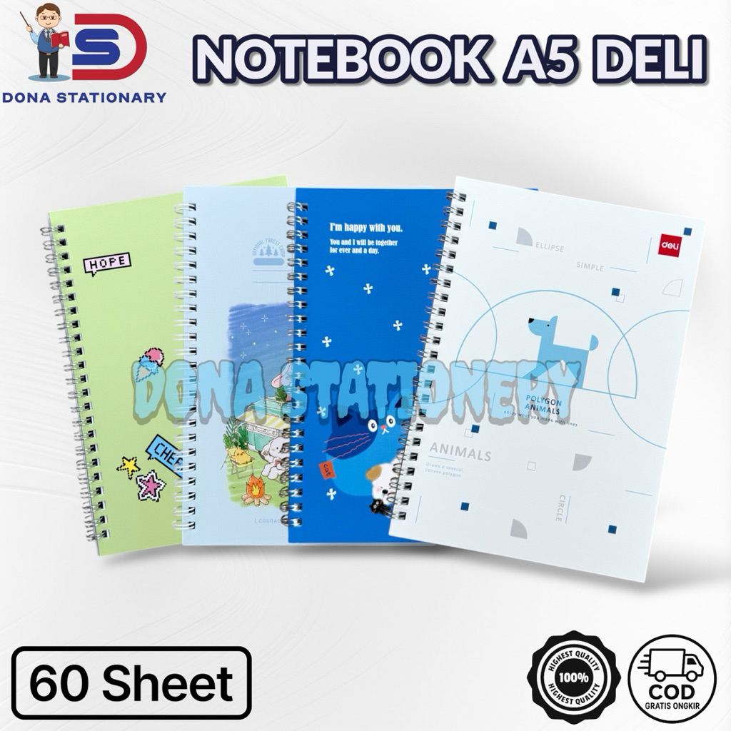 Deli Notebook Spiral 60 Lembar / Buku Teks Deli LA560