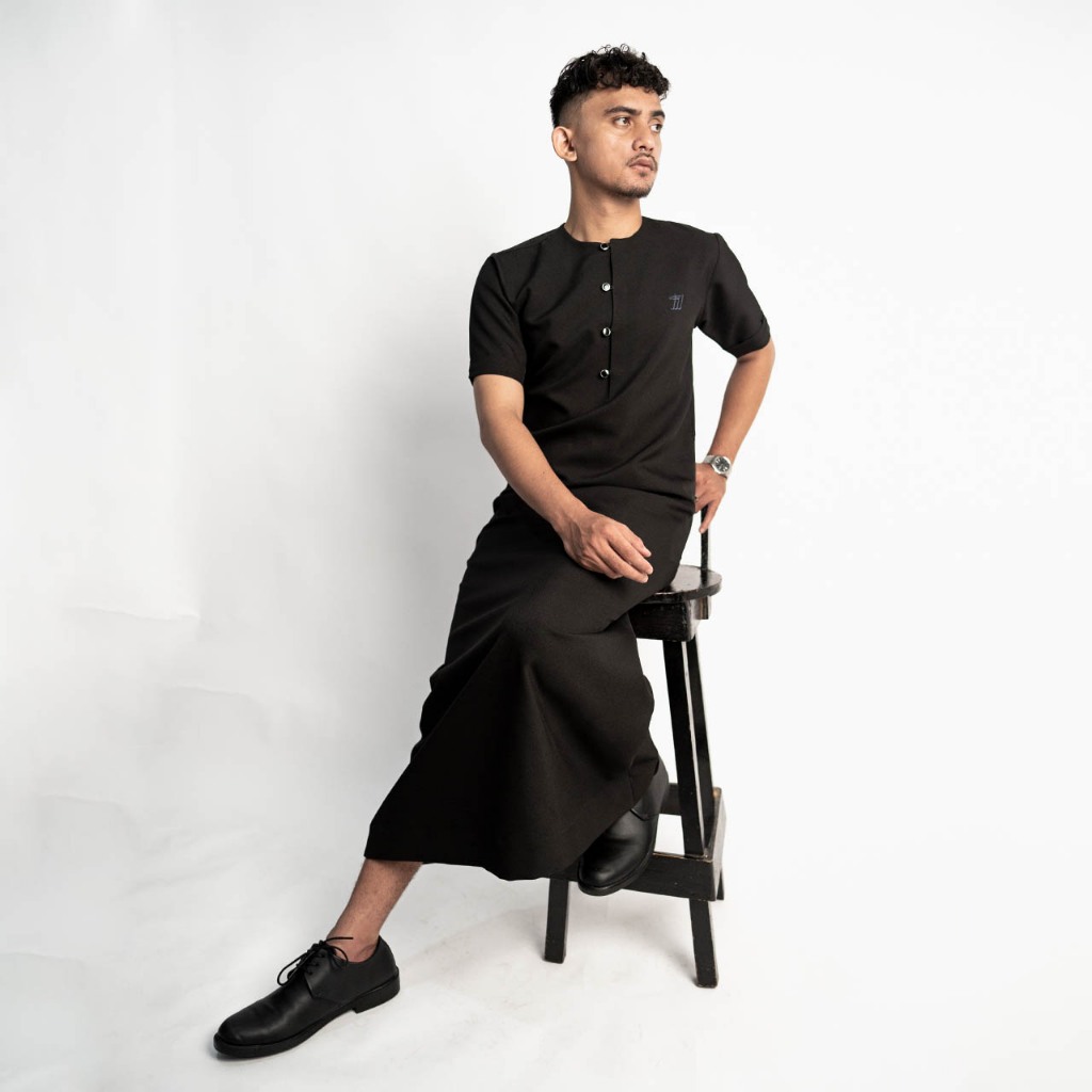 SATUSAF - ZIYAD JUBAH PAKISTAN DEWASA DAN REMAJA BAHAN KATUN ADEM GAMIS HITAM PRIA BORDIR PREMIUM