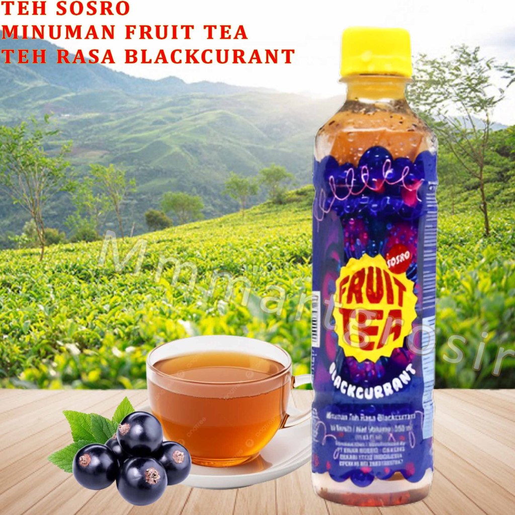 Fruit Tea Sosro / Minuman Teh Kemasan Botol / Teh Rasa Blackcurrant / 350ml