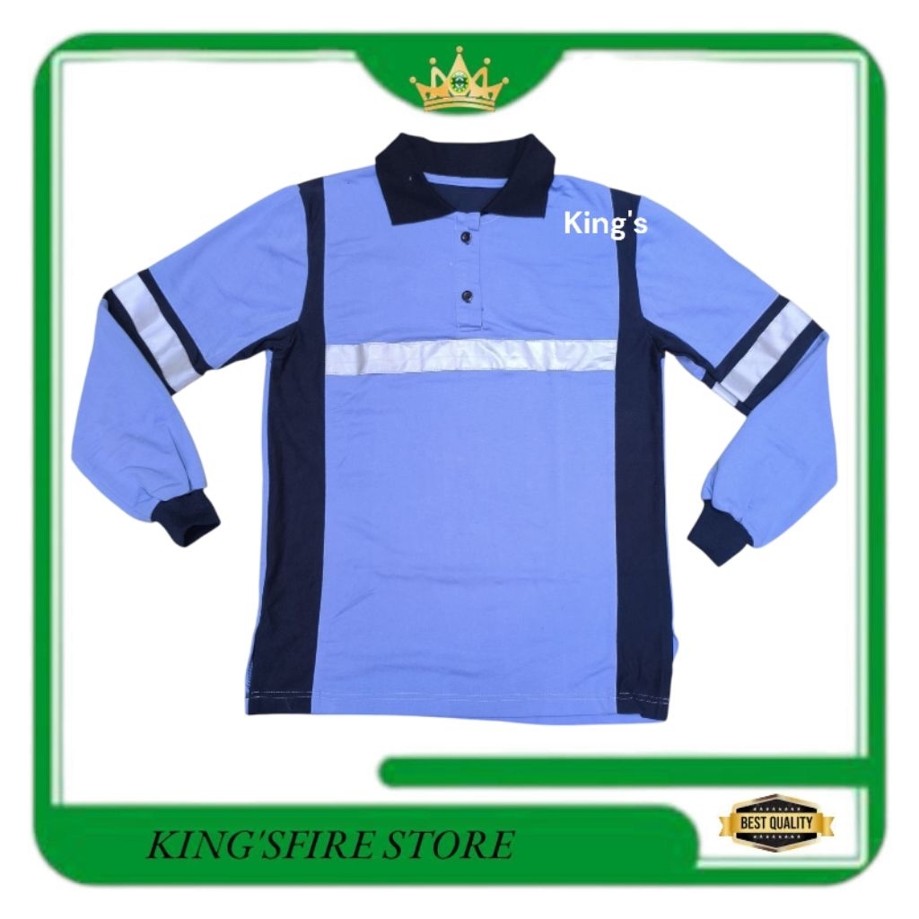 Safety t-shirt polo schotlight 3M / kaos safety kombinasi/warna biru muda