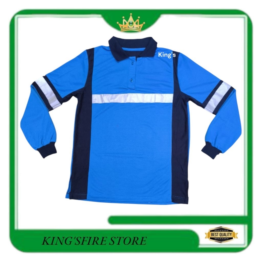 Safety t-shirt polo schotlight 3M / kaos safety kombinasi/warna biru terang
