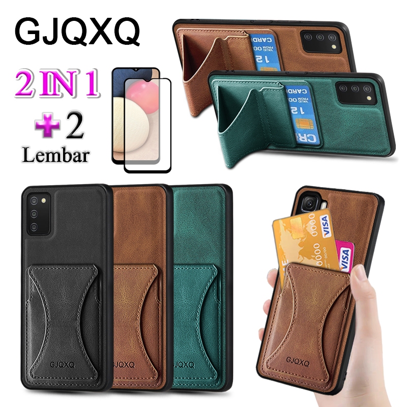 GJQXQ 2 In 1 Casing For Samsung Galaxy A02S Case Kulit Premium Dengan Slot Kartu Kredit Slot Wallet 