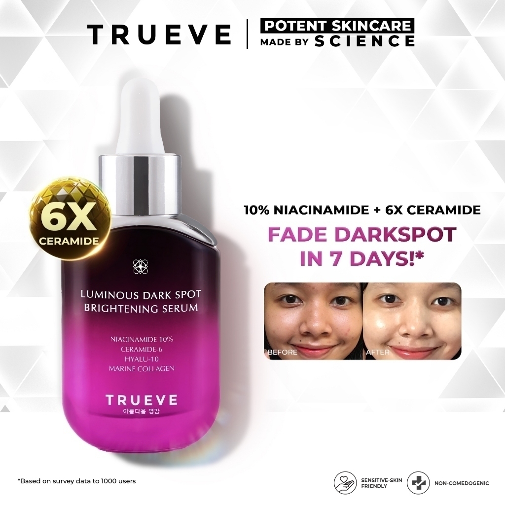 TRUEVE Luminous Dark Spot Brightening Serum - Serum Pencerah Muka dan Penghilang Flek Hitam Menjaga 