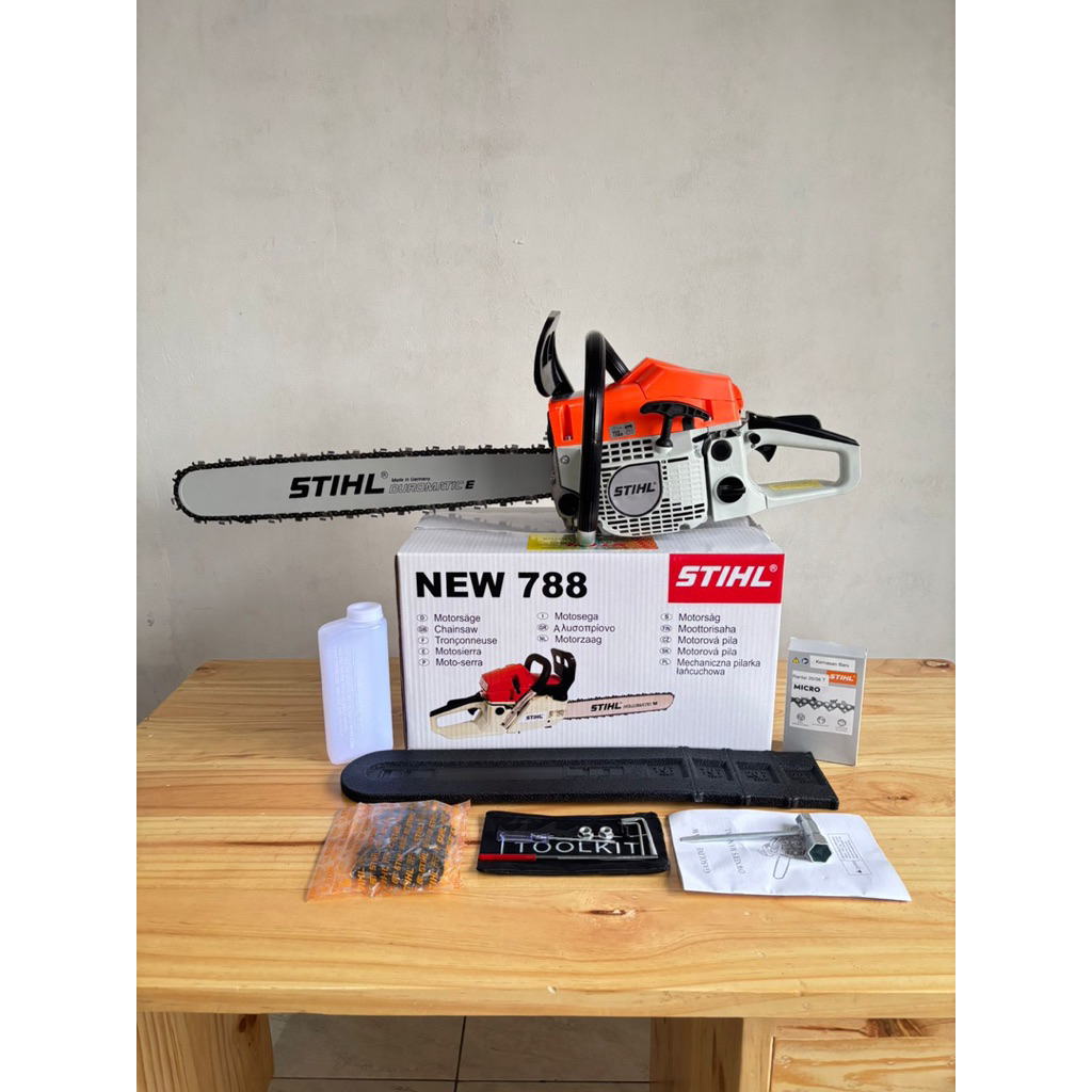 Mesin Chainsaw NEW 788 Bar 22 STIHL Gergaji Mesin FULLSET LENGKAP