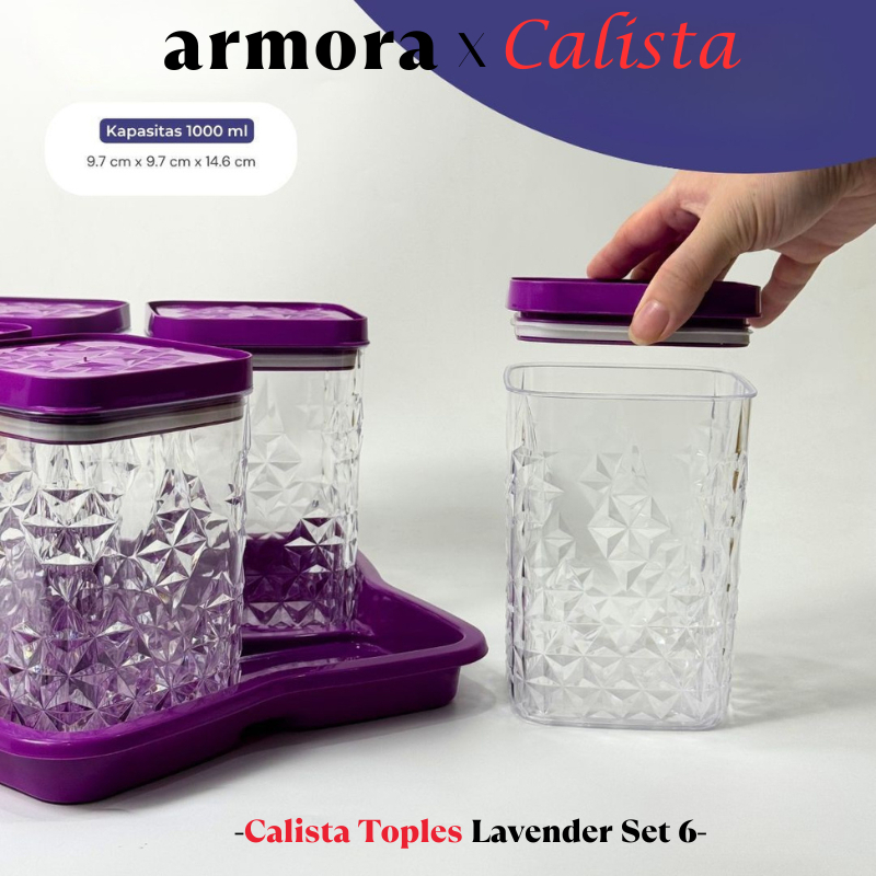 TOPLES CALISTA LAVENDER 6 DAUN – SATU SET TOPLES KUE KERING LEBARAN / TOPLES PLASTIK TUTUP BUNGA ELE